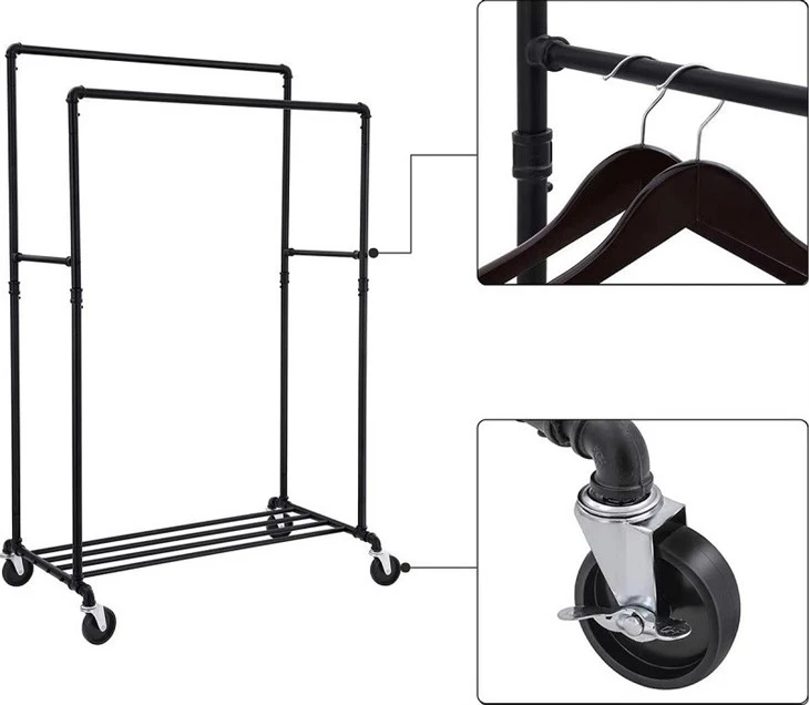commercial clothes rack on wheels
